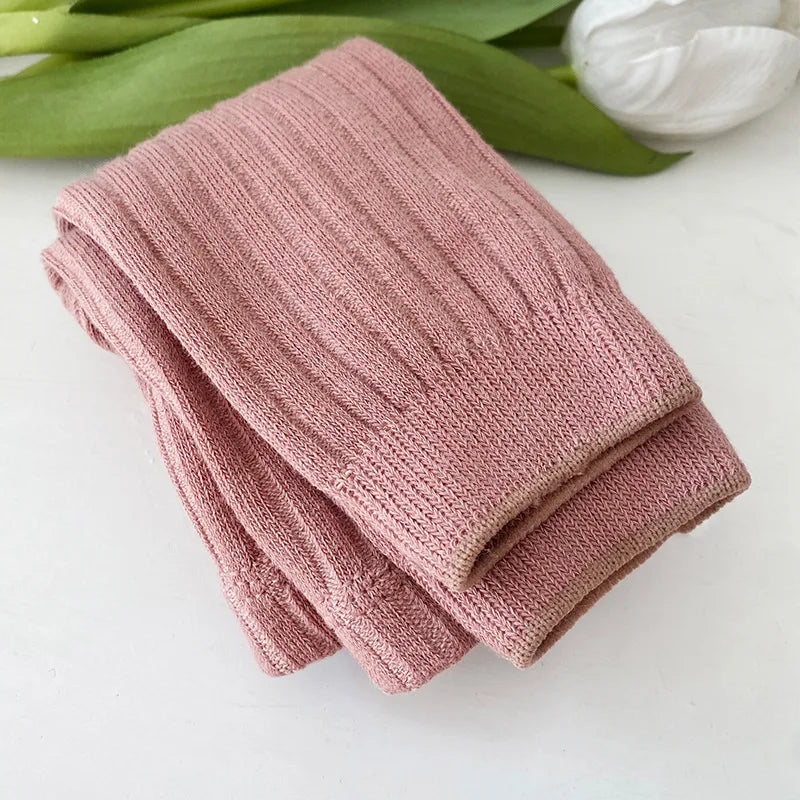Autumn Spring Baby Girls Ribbed Cotton