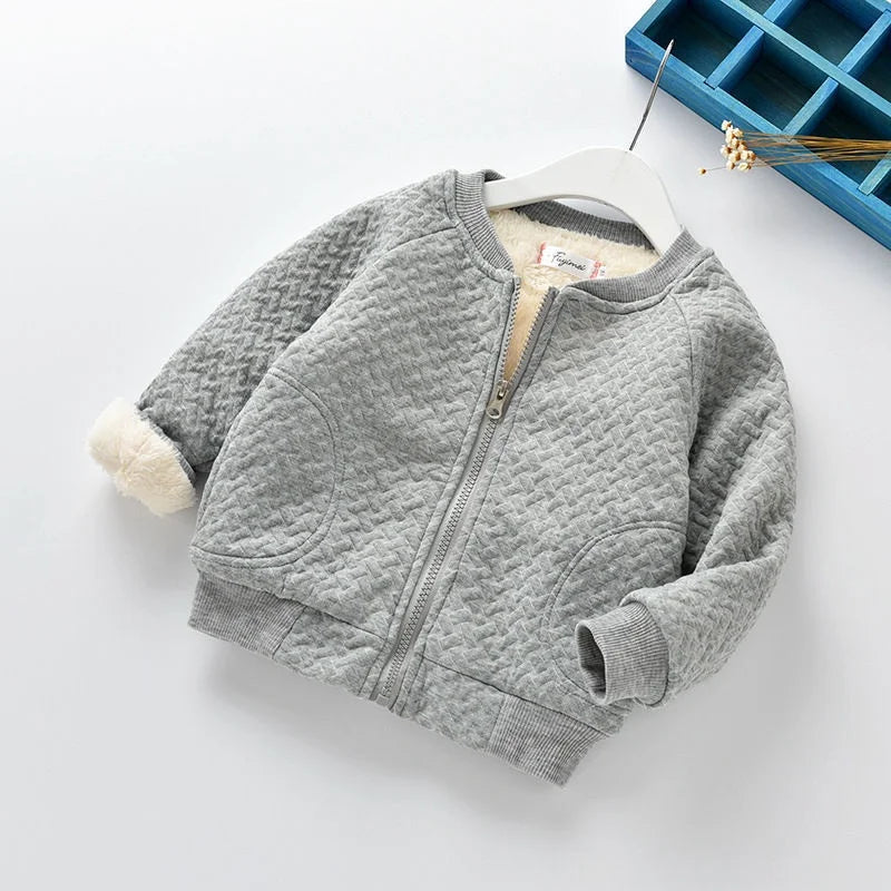 Jacquard Fleece Zip-Up Sweater