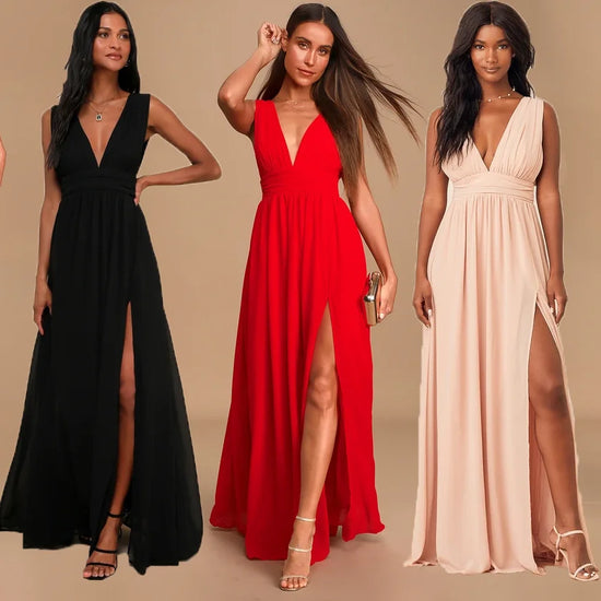 Backless Evening Chiffon Gown