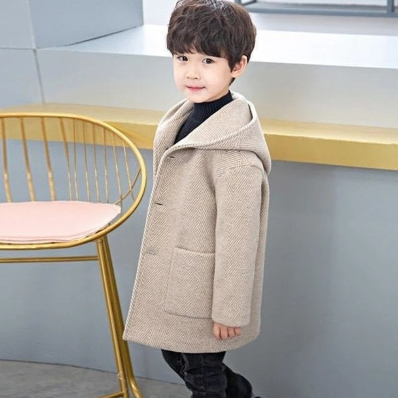 Boys' Thickened Wool Coat Winter