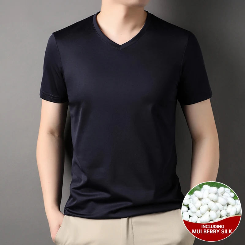 Silk New Summer V Neck t Shirts