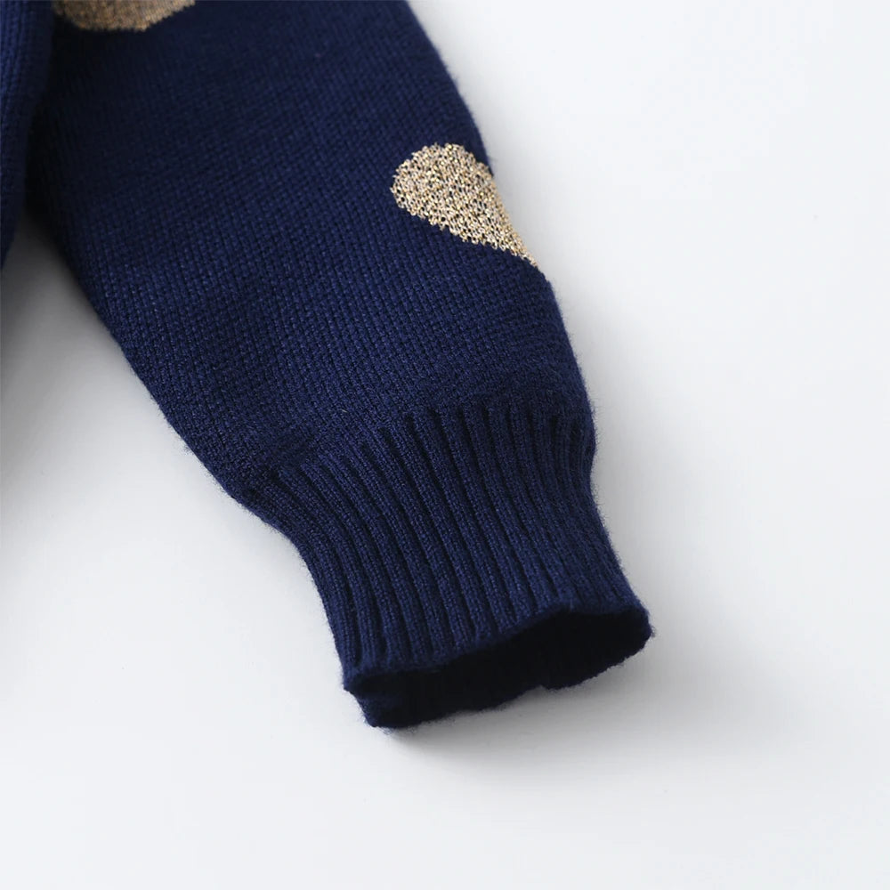 Children's Elastic Knitted Coat Heart