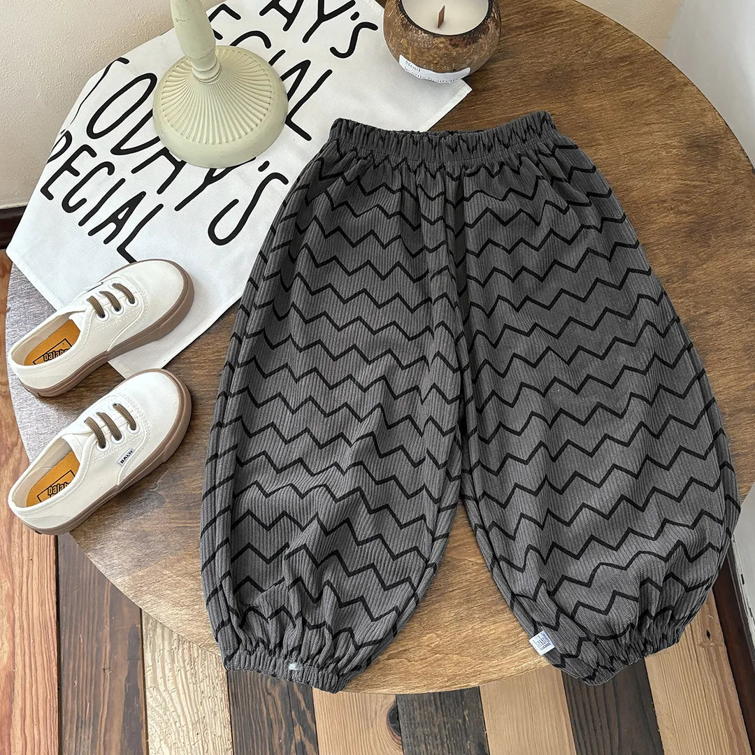 Baby Girls Pants Kids Full Printed Pant Corduroy Trousers Autumn Children's Clothing Korean Style