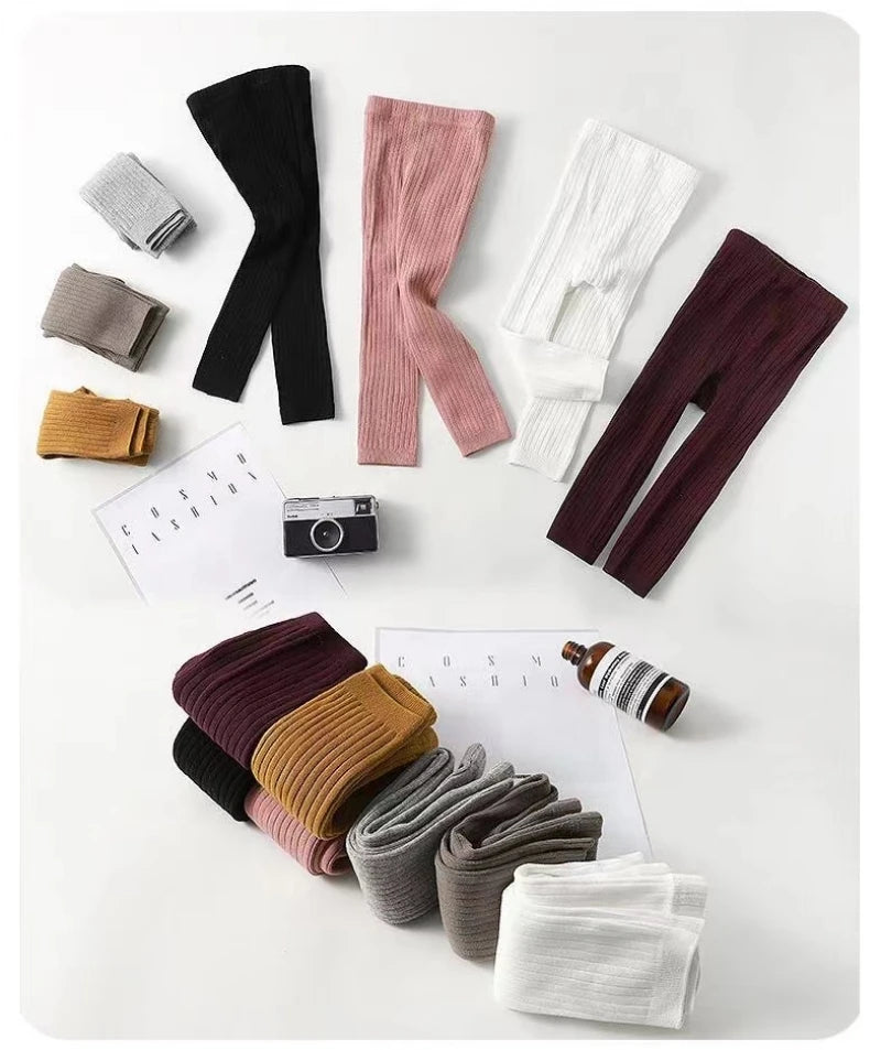 Autumn Spring Baby Girls Ribbed Cotton