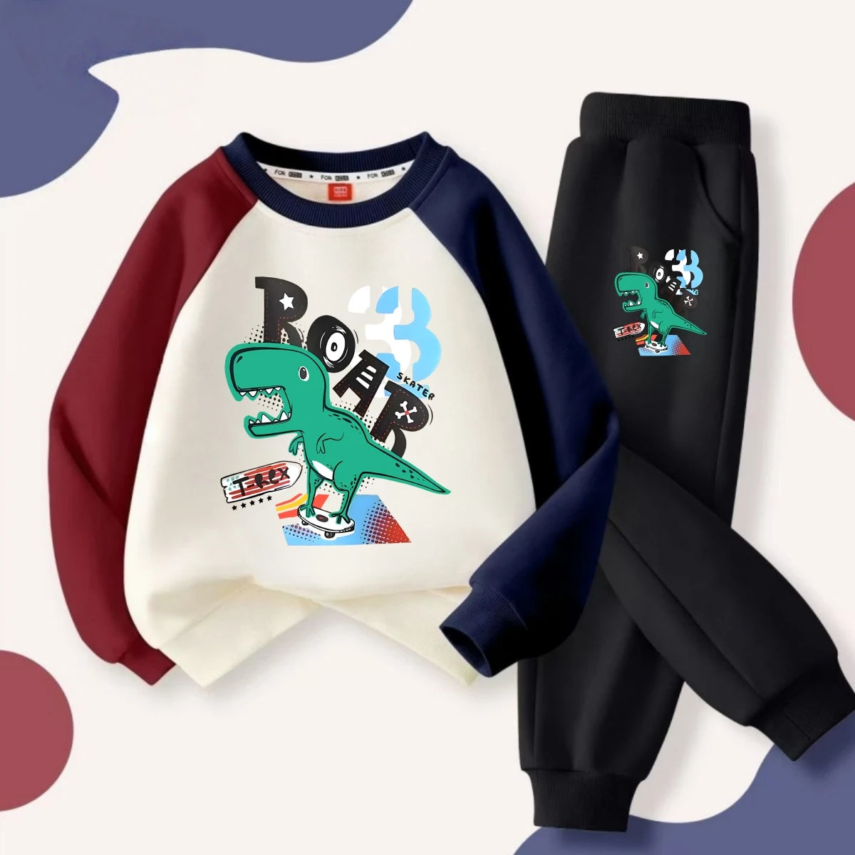 Autumn Baby Boy Cartoon Dinosaur Printed Clothes