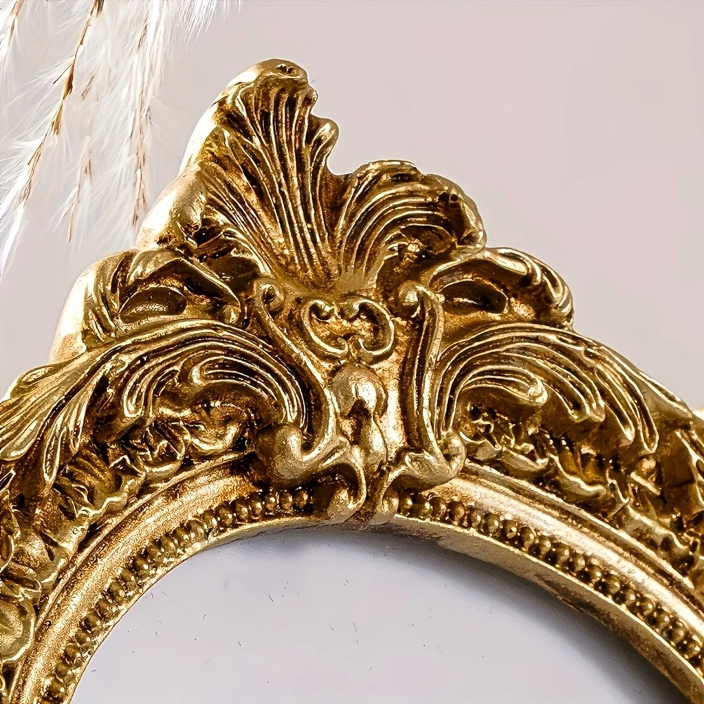 1pc Vintage 4x6 Picture Frame Antique Ornate Table Top And Wall Mounting Photo Frame, Photo Gallery, Art, Bronze Golden (4x6)