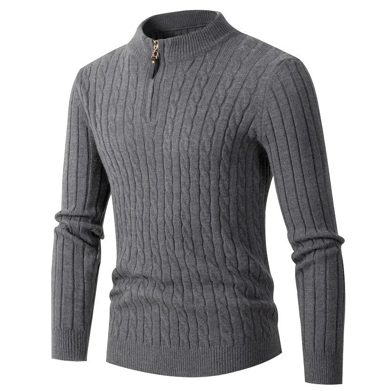 Knitted Cashmere Blend Zip-Up Sweater