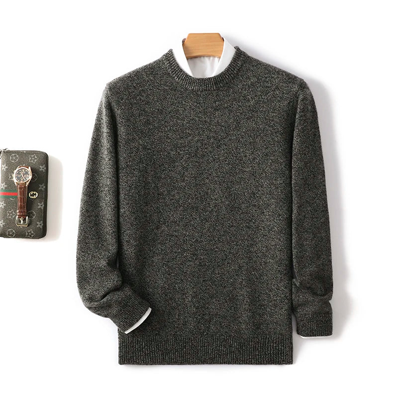 Men's Pure Wool Cashmere Blend Crewneck Sweater