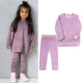 Spring Kids Girl Velvet Suit Long Sleeve Pants