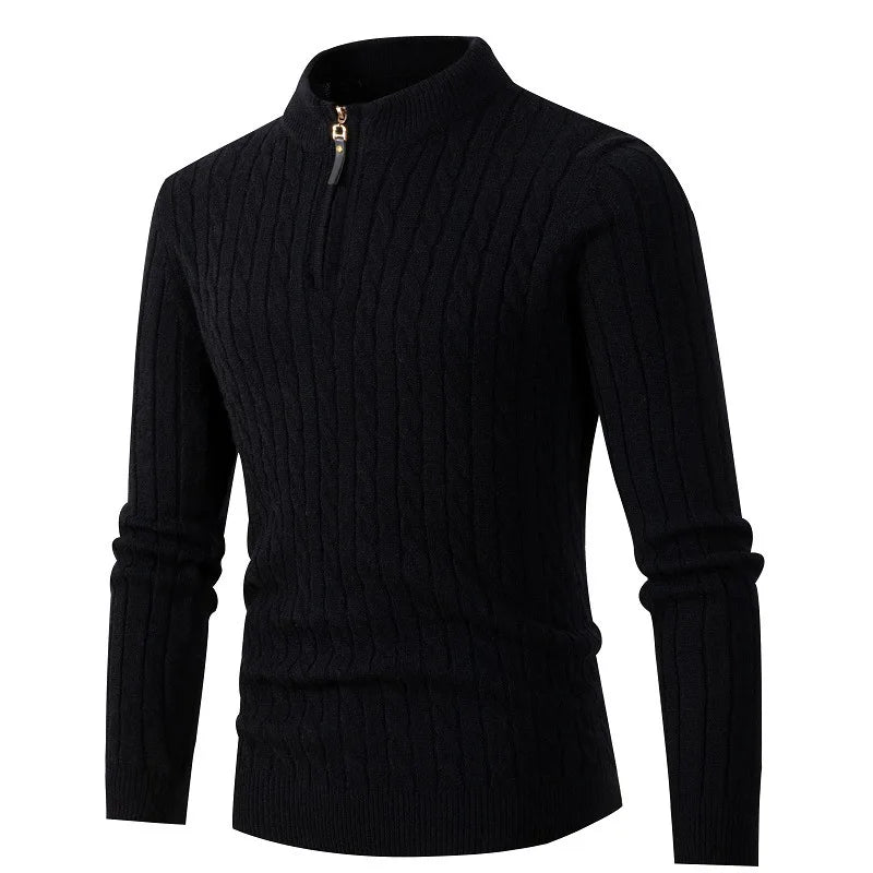 Knitted Cashmere Blend Zip-Up Sweater