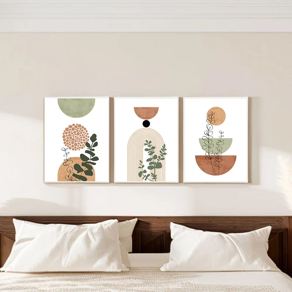 Abstract Three Piece Mid Century Design (Print)