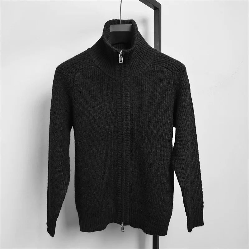 Men's Knitted Zip-Up Sweater