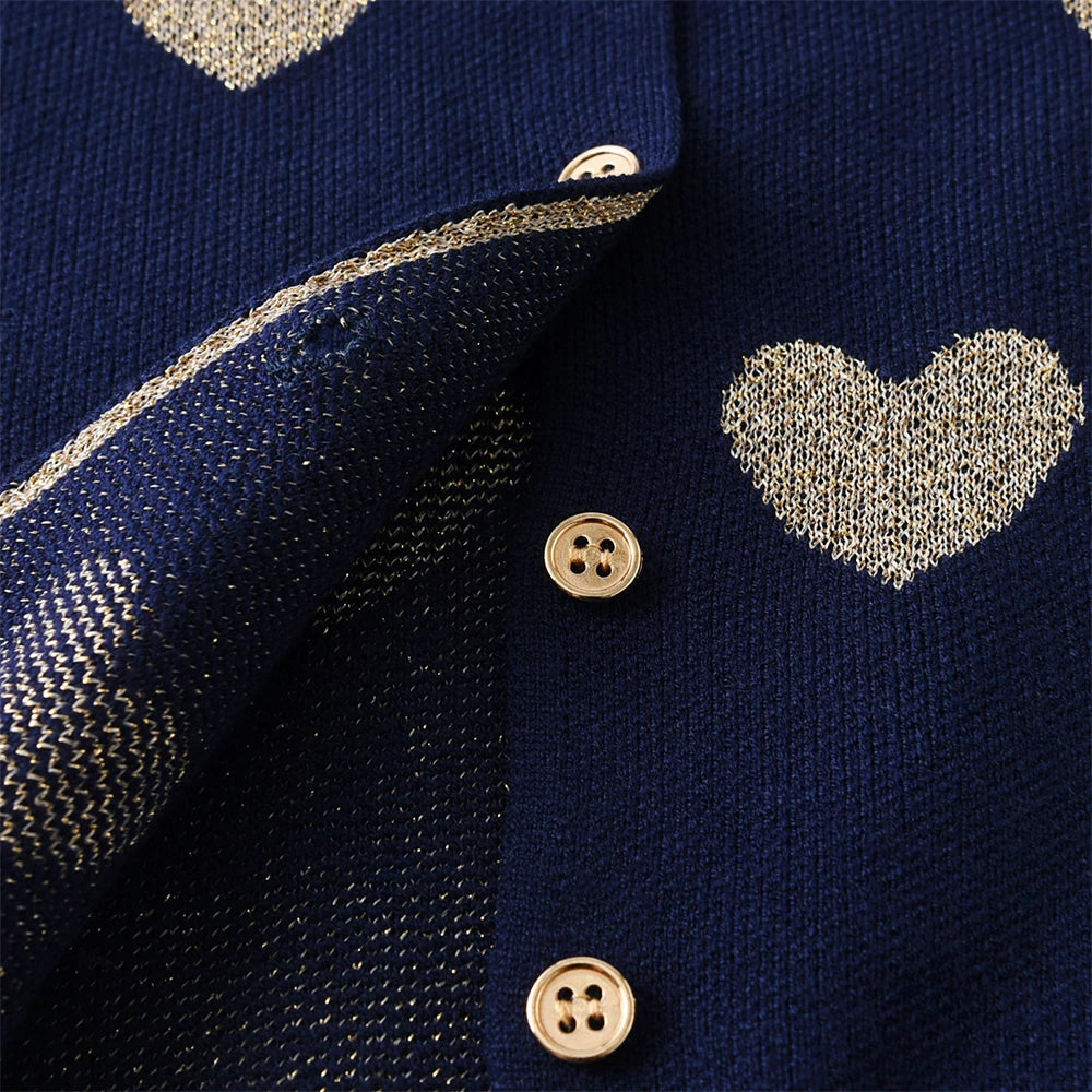 Children's Elastic Knitted Coat Heart