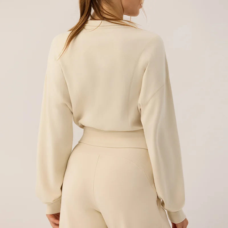 Stand Collar Zip-Up Cardigan Jacket