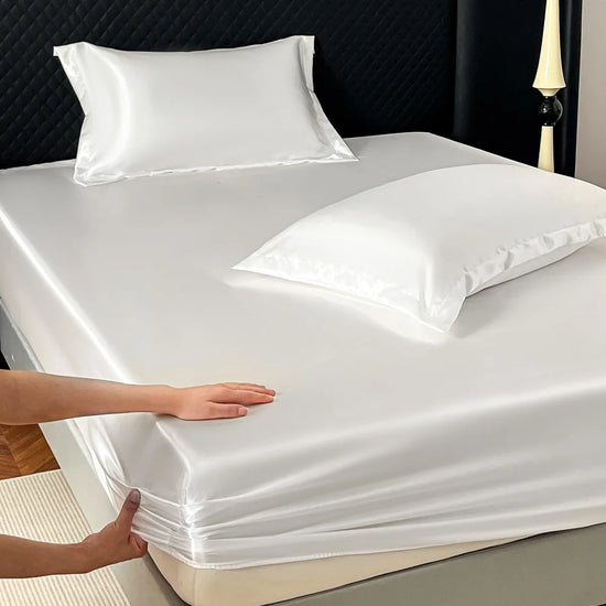 3 Piece Luxury Satin Fitted Sheet