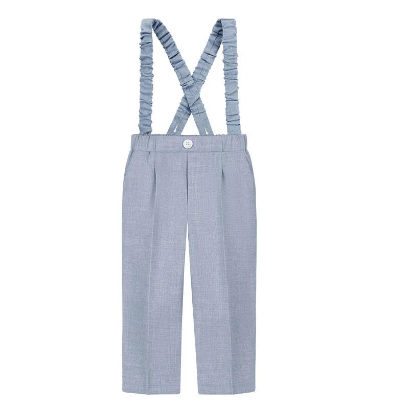 Children Boys Plaid Suit Pant Elastic Strappy Pant For 1-10Y Kids Boy Casual Baby Boy Performance School Pants Suit Elegant Pant