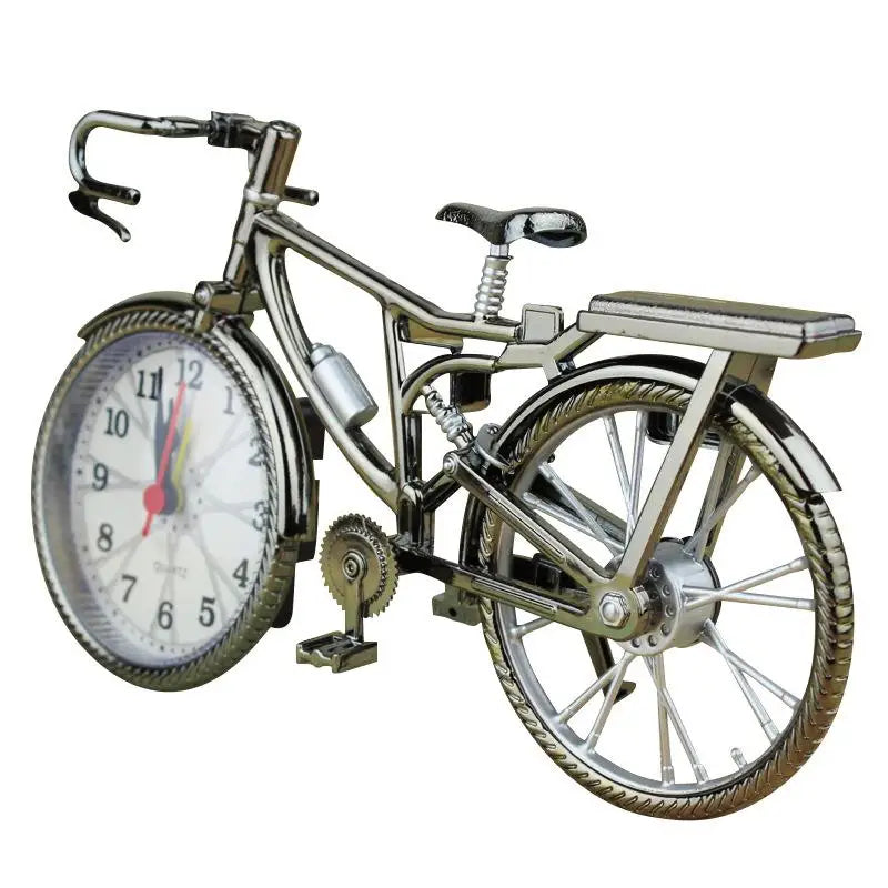 1Pc Clock Desk Retro Bicycle Alarm Clock Creative Clock Stylish Home Furnishings Table Watch Desk Clock
