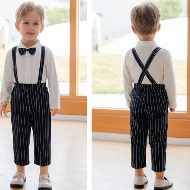 Children Boys Plaid Suit Pant Elastic Strappy Pant For 1-10Y Kids Boy Casual Baby Boy Performance School Pants Suit Elegant Pant