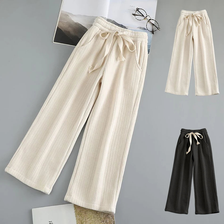 Girls Casual Wide Leg Pants Elastic