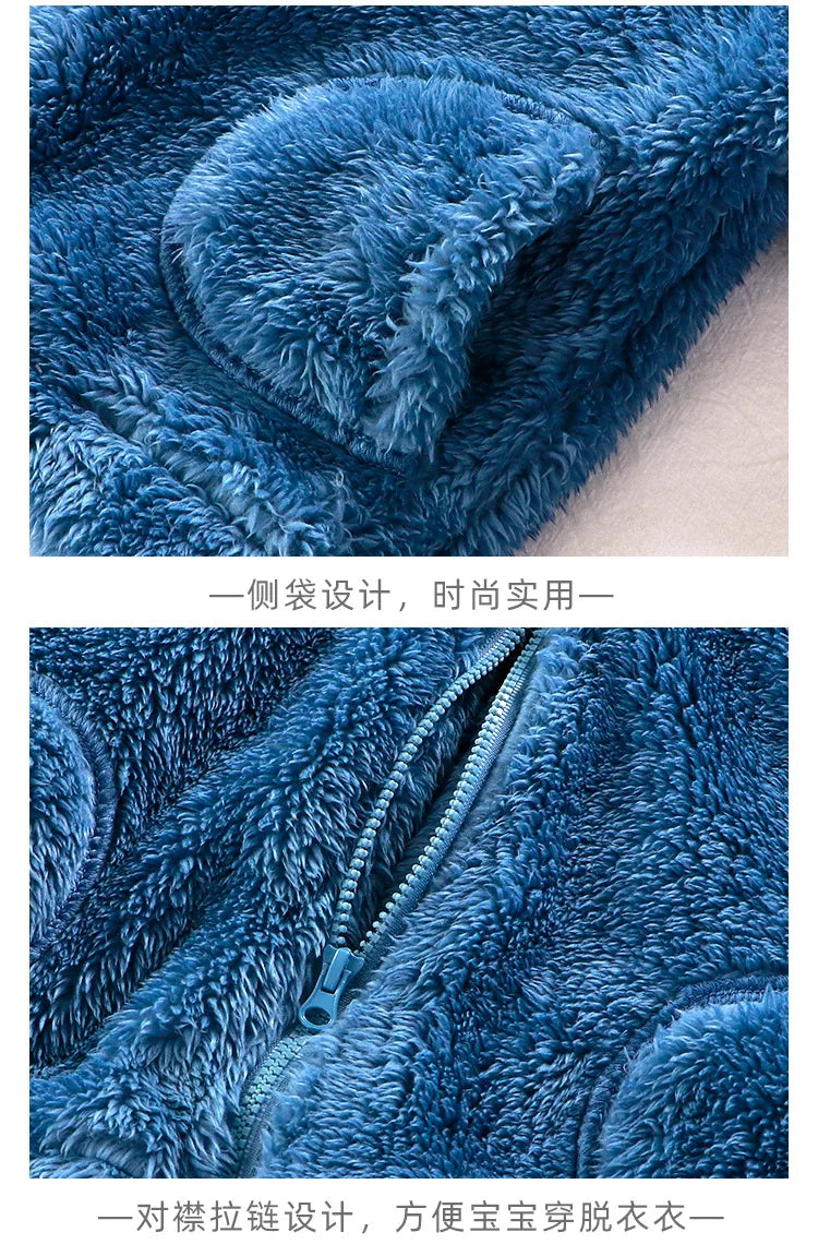 Flannel Zipper Two-Piece Set