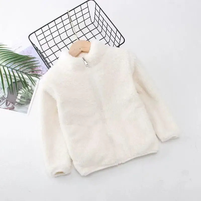 Spring And Autumn Winter Plush Coat For Boys And Girls Warm Clothes For Babies Wearing Double Sided Plush Clothes Outside