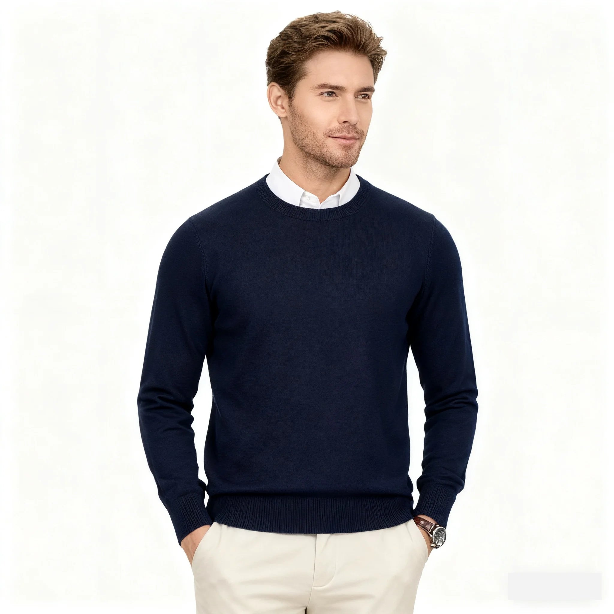 Cashmere Sweater O-neck Pullovers Men
