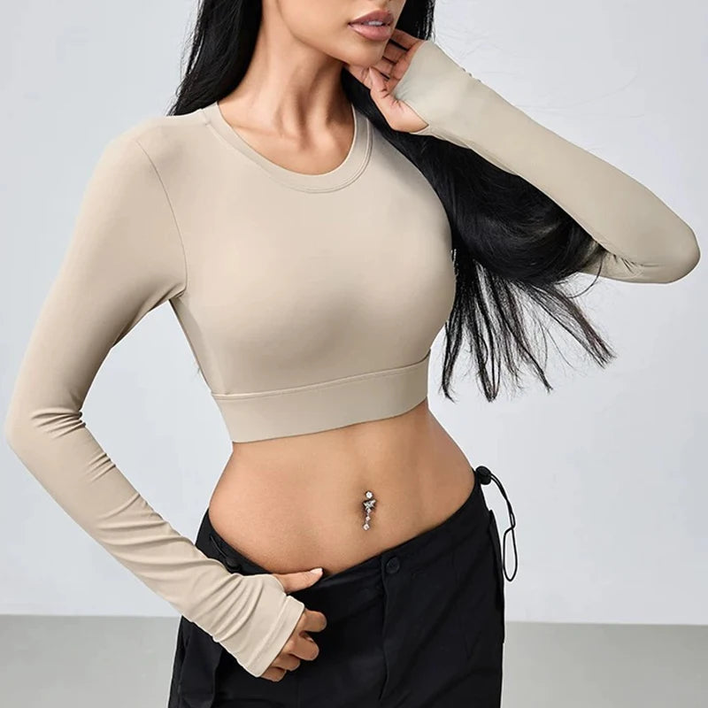 Women's Backless Long Sleeve Yoga Top
