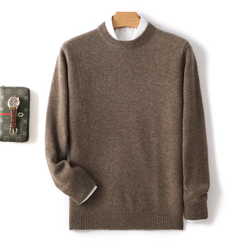 Men's Pure Wool Cashmere Blend Crewneck Sweater