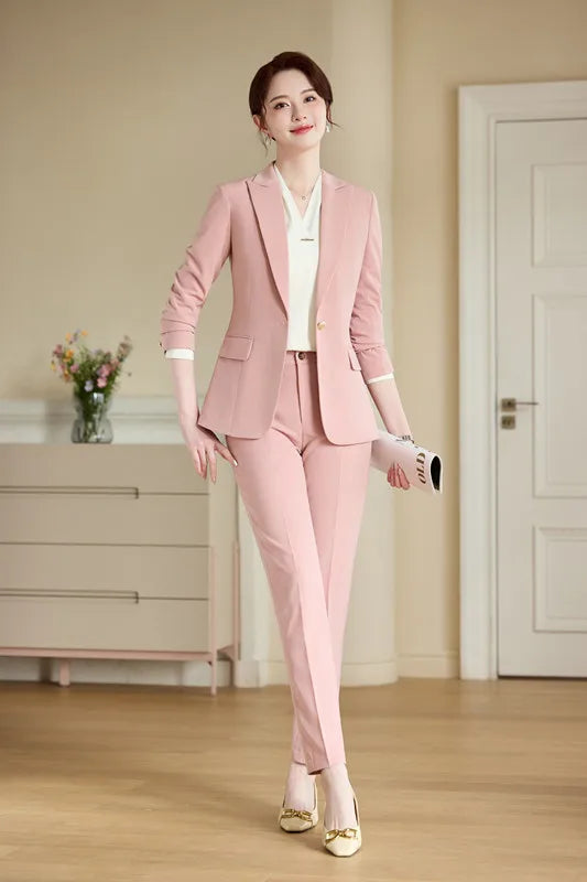 Stretch Single Button Pant Suit
