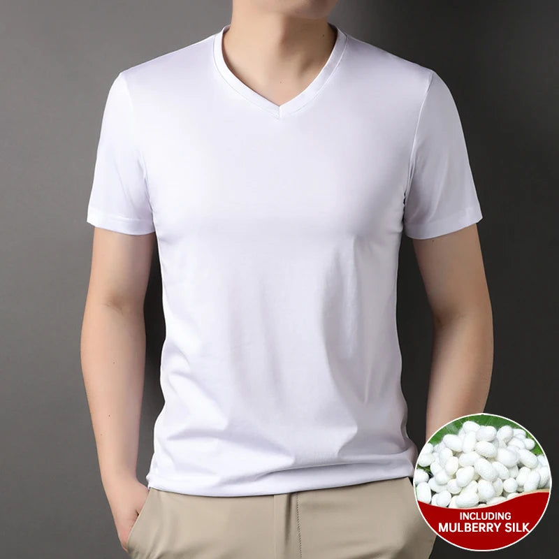 Silk New Summer V Neck t Shirts