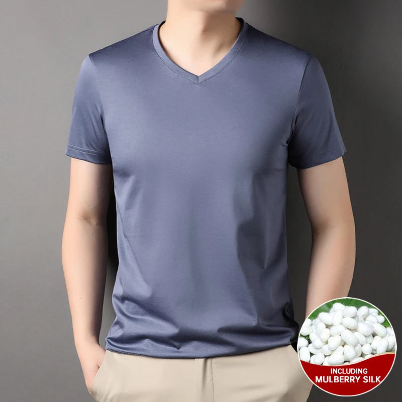 Silk New Summer V Neck t Shirts