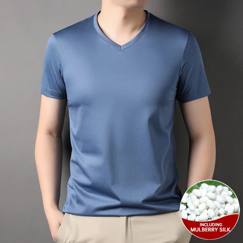 Silk New Summer V Neck t Shirts